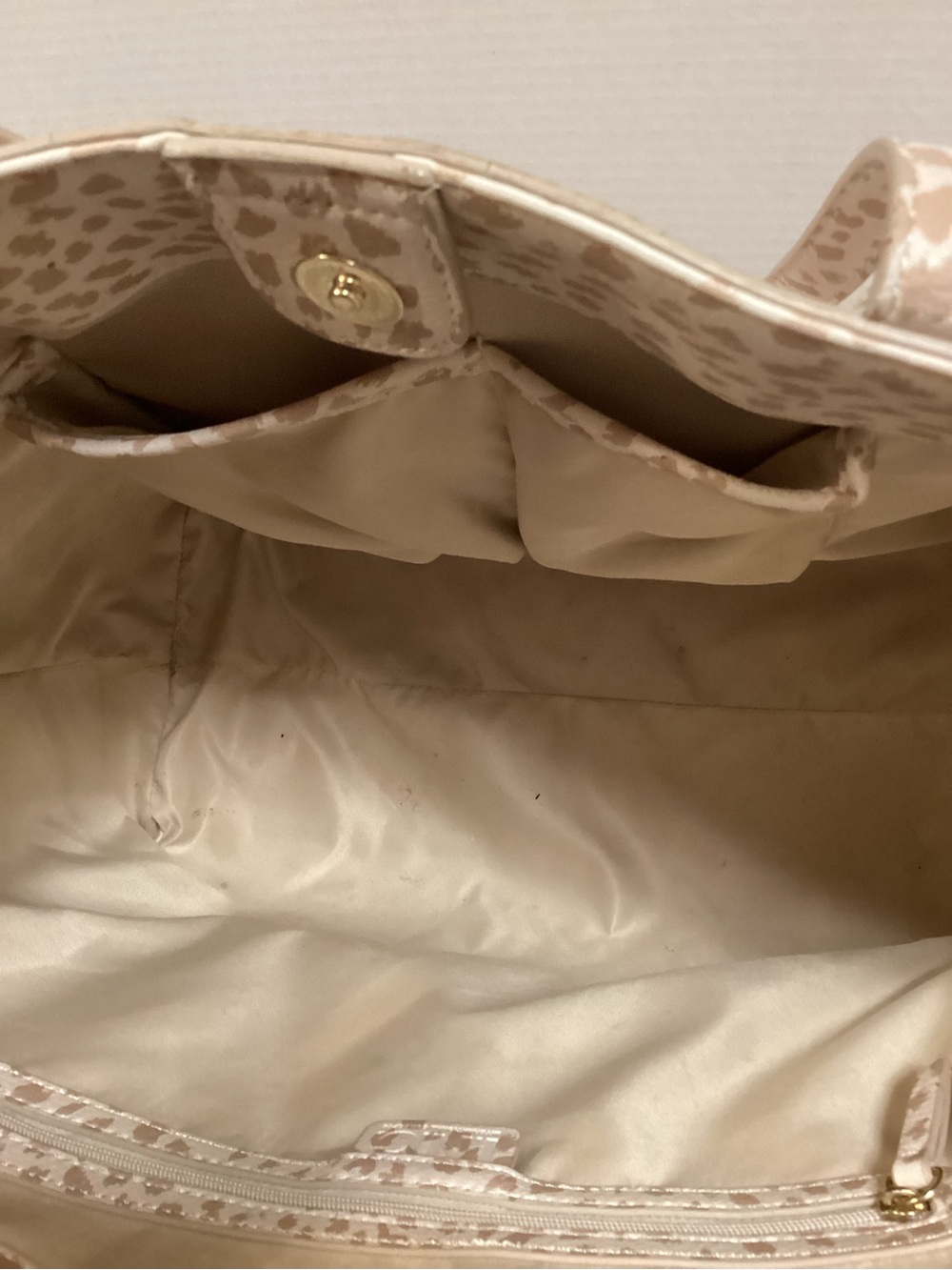 INC International Concepts Cream and Beige Animal Print Tote - Picture 9 of 14